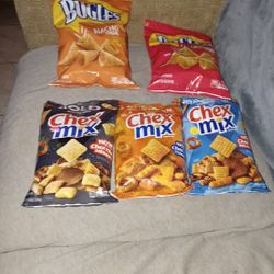 Orginal. Bold And Chedder Chex Mix.. Nacho And Orginal Bugles 
