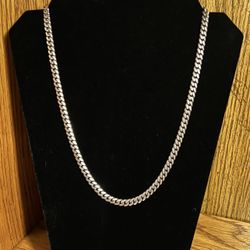 Vera Wang Men 6.2mm Cuban Link Chain Necklace in Solid Sterling Silver - 22"