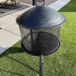 Wood Burning Fire Pit With Wheels. 