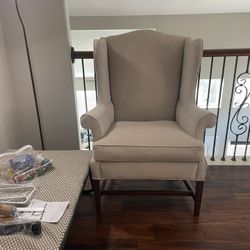 Beige Winged Armchair – $55.00 OBO