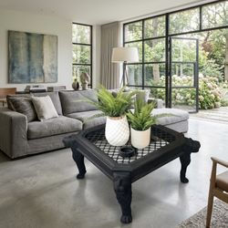 Coffee Table Lion Faces