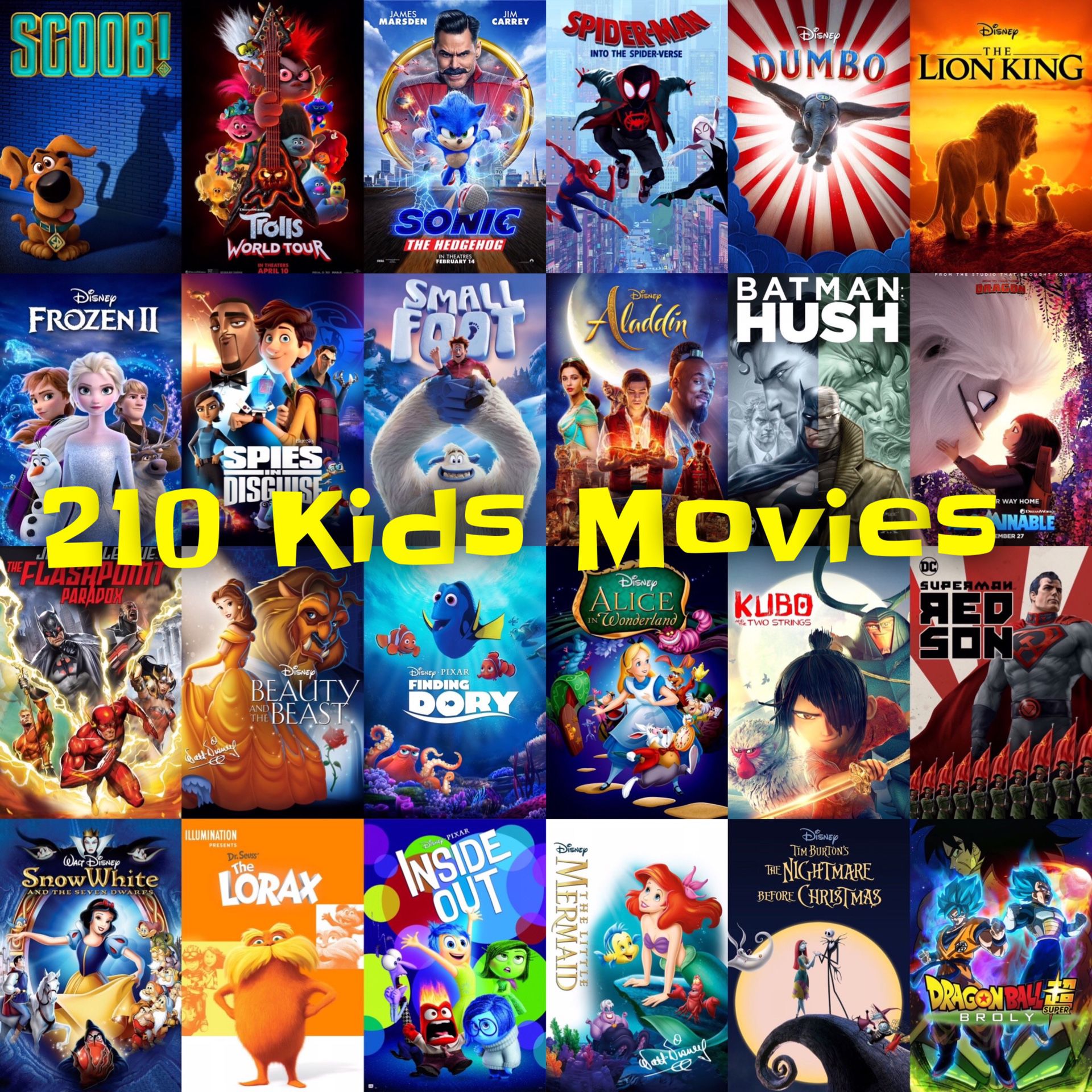 210 Kids Movie Collection - Classic Disney and The Latest Releases