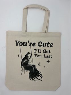 Halloween Grim Reaper Graphic Canvas Tote Bag