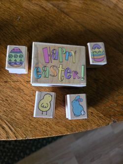 Happy Easter Rubber Stamp Set of 5