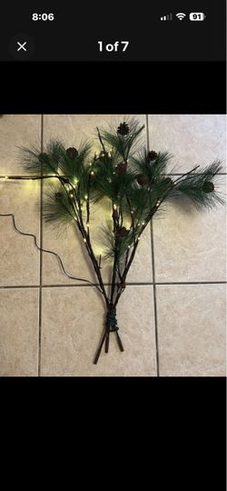 Philips LED 30" Pinecone Branch Stakes Adjustable Wire Warm White Lights