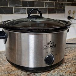 RIVAL CROCK-POT 5-QUART MANUAL SLOW COOKER - STAINLESS STEEL 
