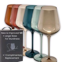
🔥 BRAND NEW Saludi V2 Colored Wine Glasses – Set of 6 (16.5oz) – Multi-Color, Seamless, Luxury Stemware

