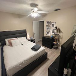 Black Bed Frame And mattress 