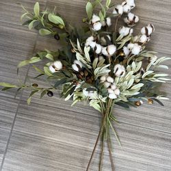 Cotton And Olive Branches Silk Flowers 