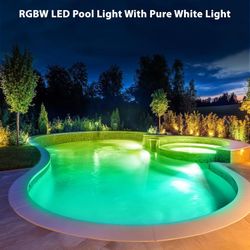 Pool Light for Inground Pools, 35W 12V RGBW LED Multicolor Inground Pool Light 12 Color Lights Show & 12 Fixed Color, Underwater Lights with Transform