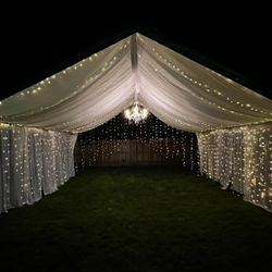 Tarp draping w twinkle lights