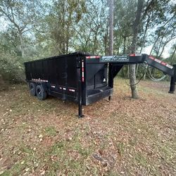 7x16x4 Gooseneck Dump Trailer-Used-Great Condition