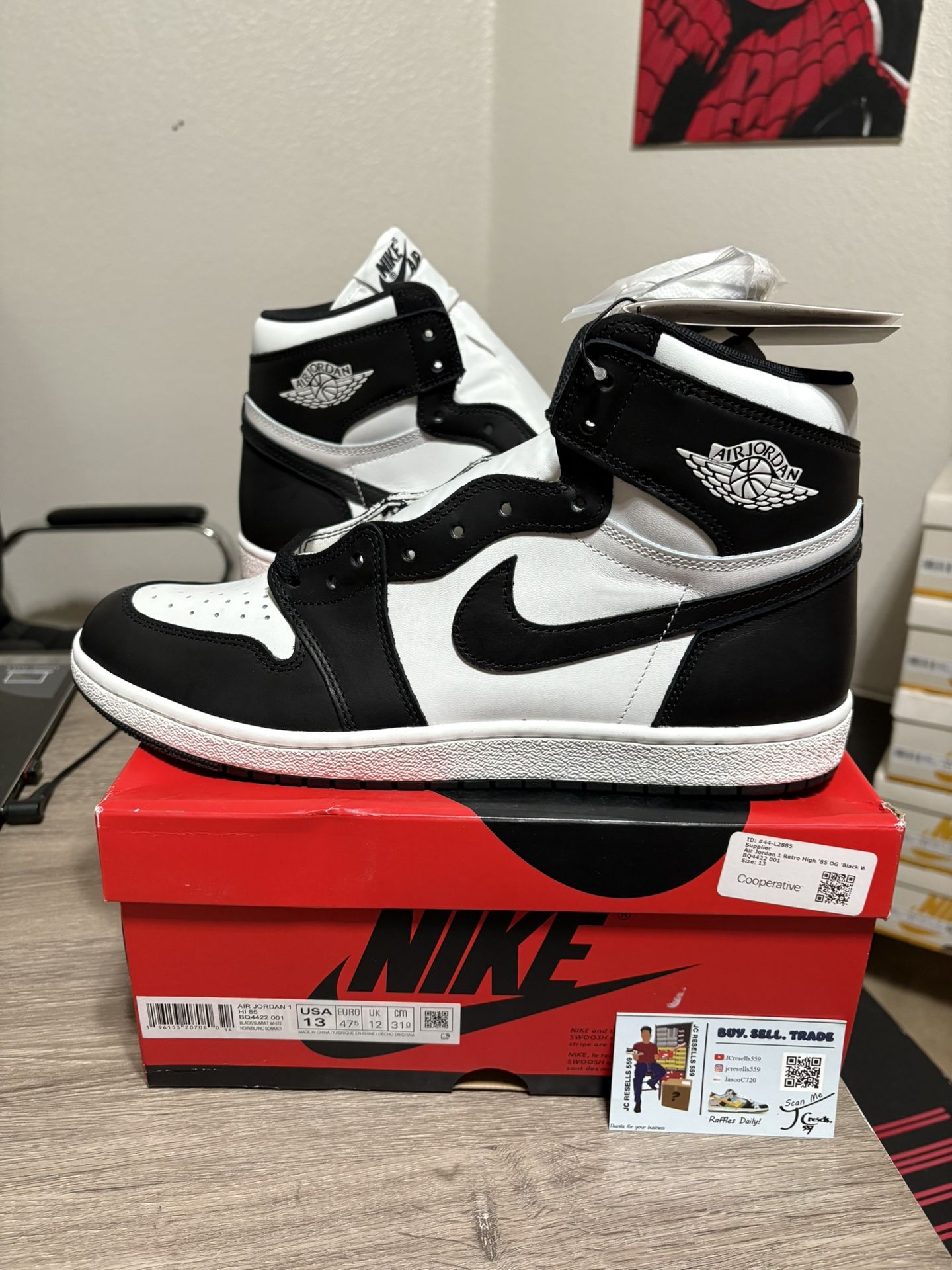 Size 13 - Nike Air Jordan 1 High OG 85 Black White 2023