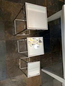 Set of 3 Mirrored Nesting Tables