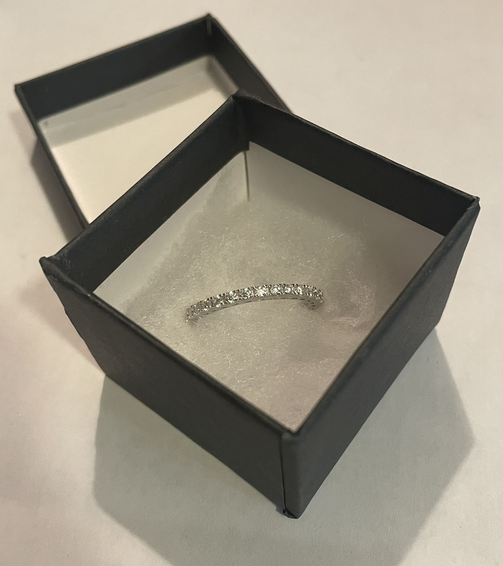Gift 925 Silver Moissanite Diamond eternity band size 9