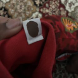 red bape double hoodie 