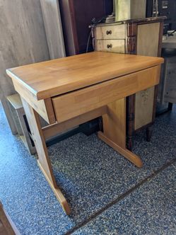 Small Solid Wood Desk with Drawer