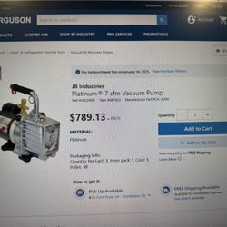 New still in box JB platinum 7 CFM  2-Stage Vacuum Pump