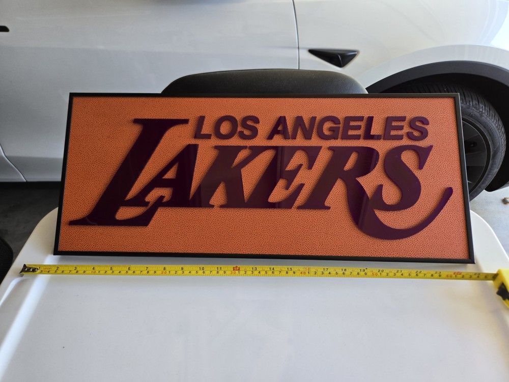 Lakers Game Sign Basketball Kobe LeBron RARE Wall