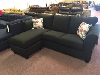 Black sectional with reversible chaise