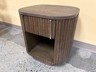 RESTORATION HARDWARE Mulholland Open Bedside Table in Brown Oak