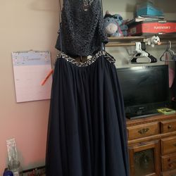 Navy blue 2 Piece Prom Dress Size 18