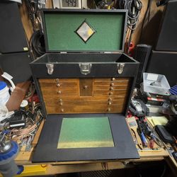 Gerstner & Sons Style 52 - 11 Drawer Oak and Leatherette Machinist Tool Chest