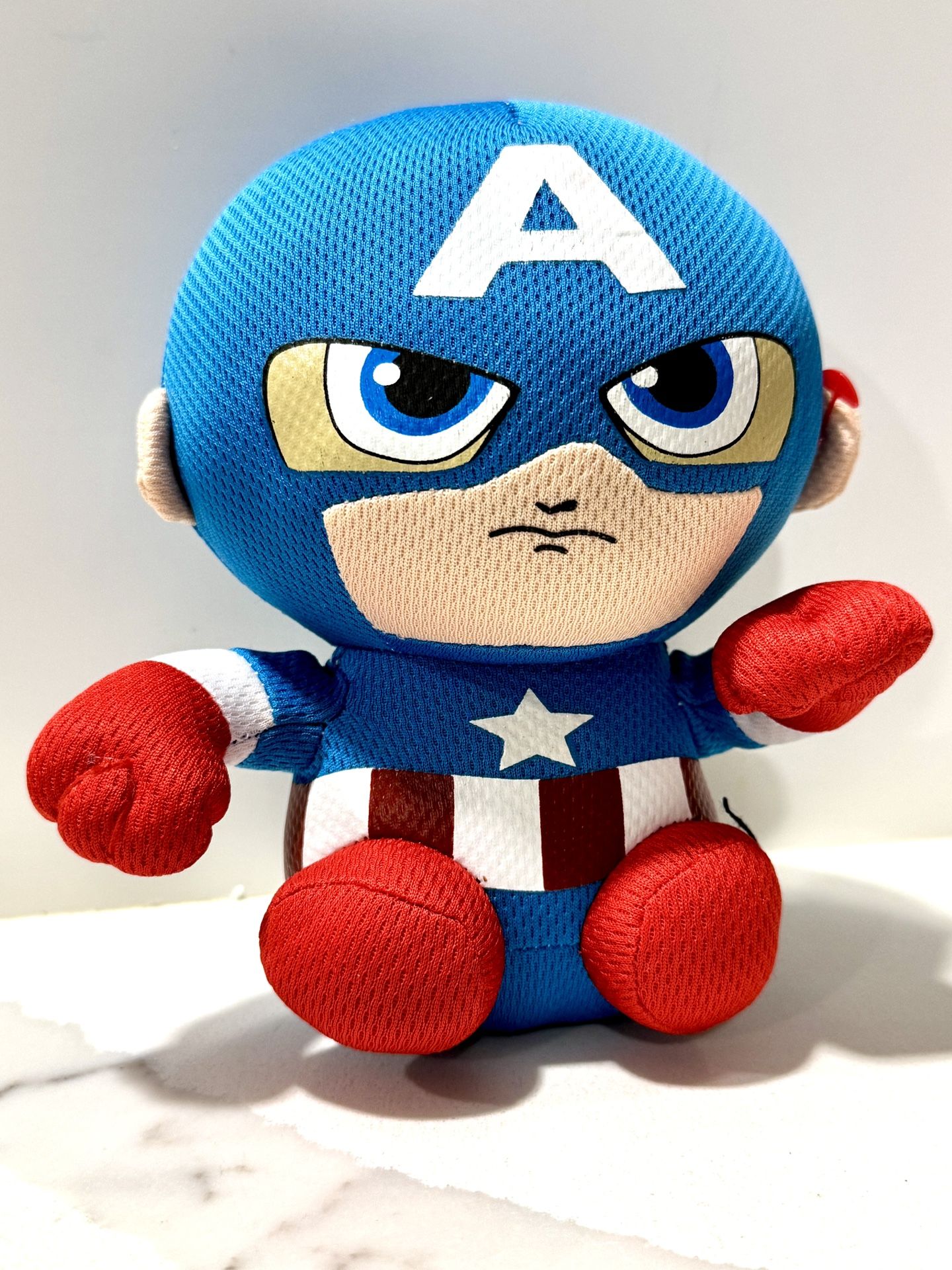 Ty Marvel Captain America Plush Beanie Baby Superhero 8”