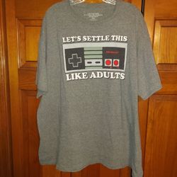 MENS 2XL NINTENDO LET'S SETTLE THIS LIKE ADULTS SHIRT 