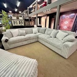 Stupendous Linen 3 Piece Velvet Sectional 🦋 New 🆕▪️# Sofa # Loveseat # Couch # Living Room Set Options Available