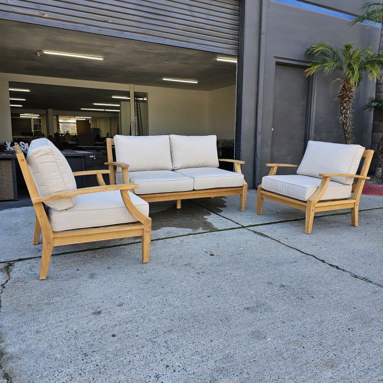 New Outdoor Patio Furniture Teak Wood Lounge Set