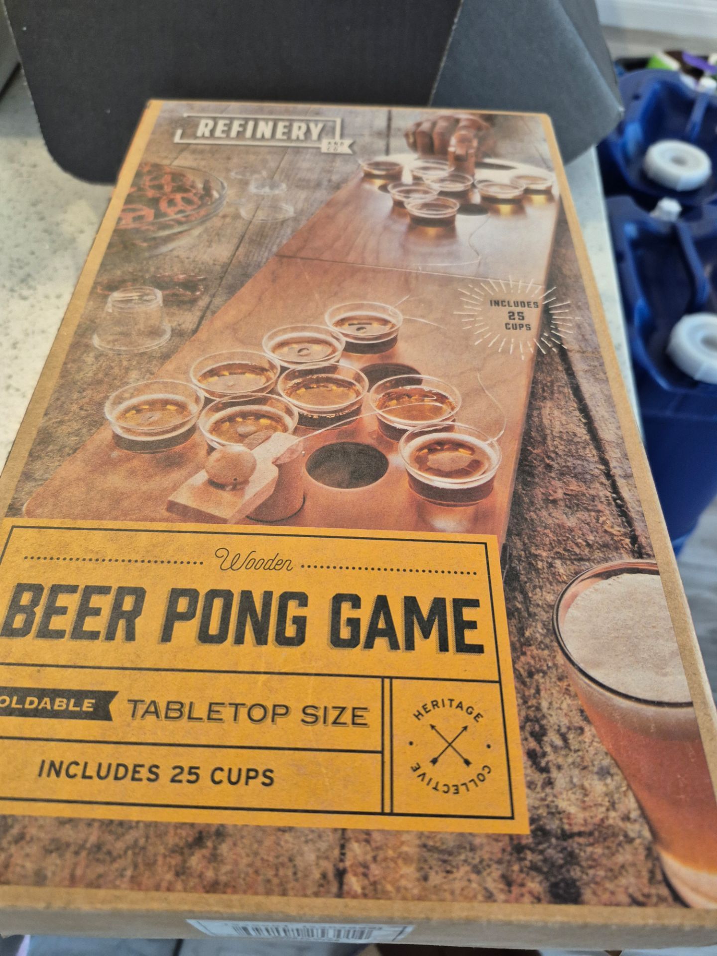 Unopened beer pong game set