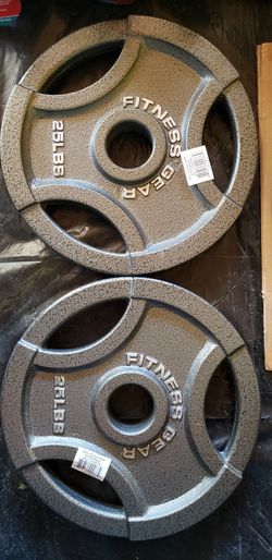 25 lbs FITNESS GEAR OLYMPIC WEIGHT PLATES BRAND NEW