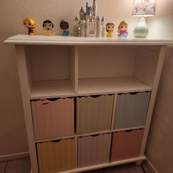 White Cafe Kid Bookcase With Colorful Cubbies