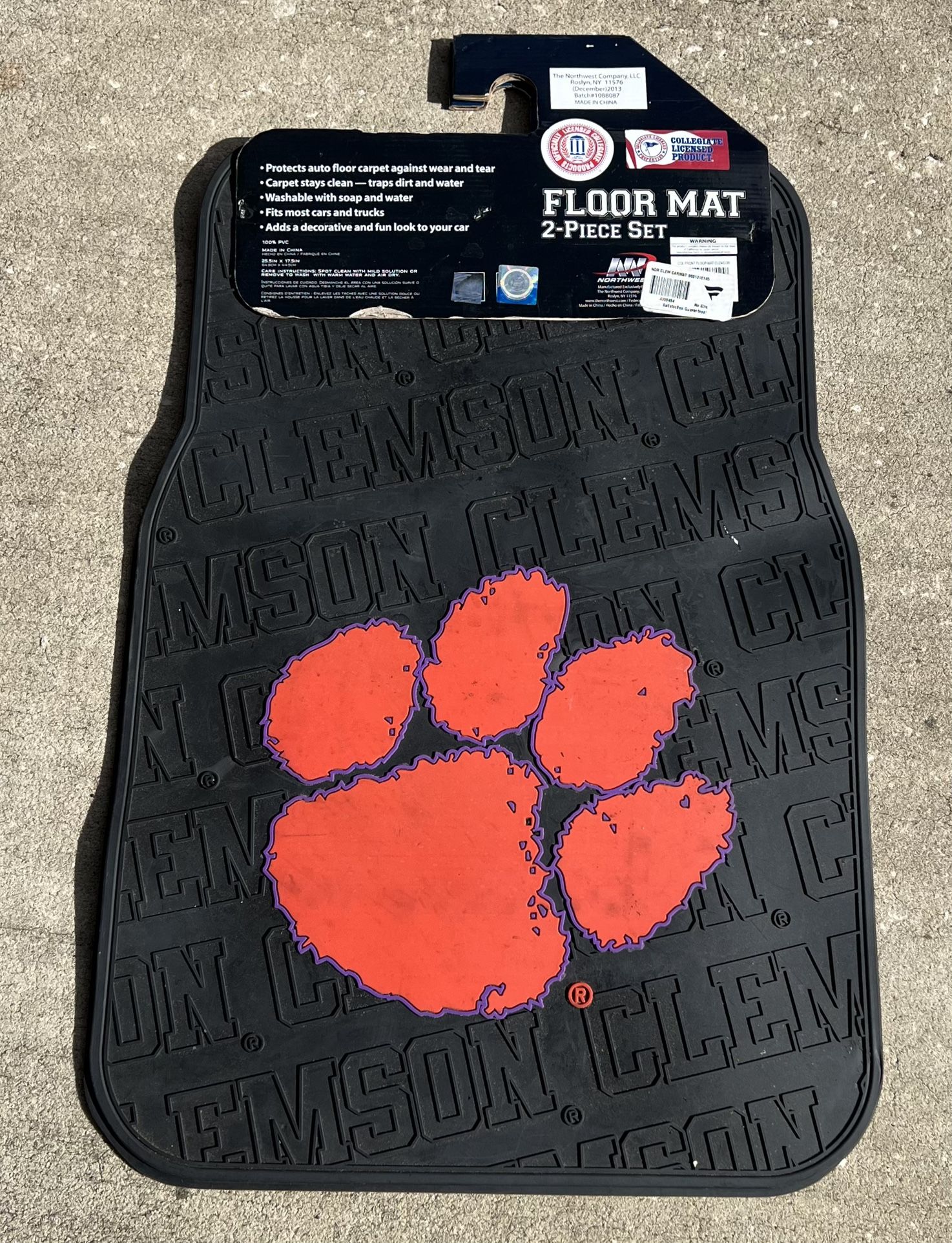 NEW Clemson Front Floor Mats (2) For Car Or Truck