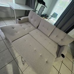 Small Light Gray Sofa Bed, Ask for Price 