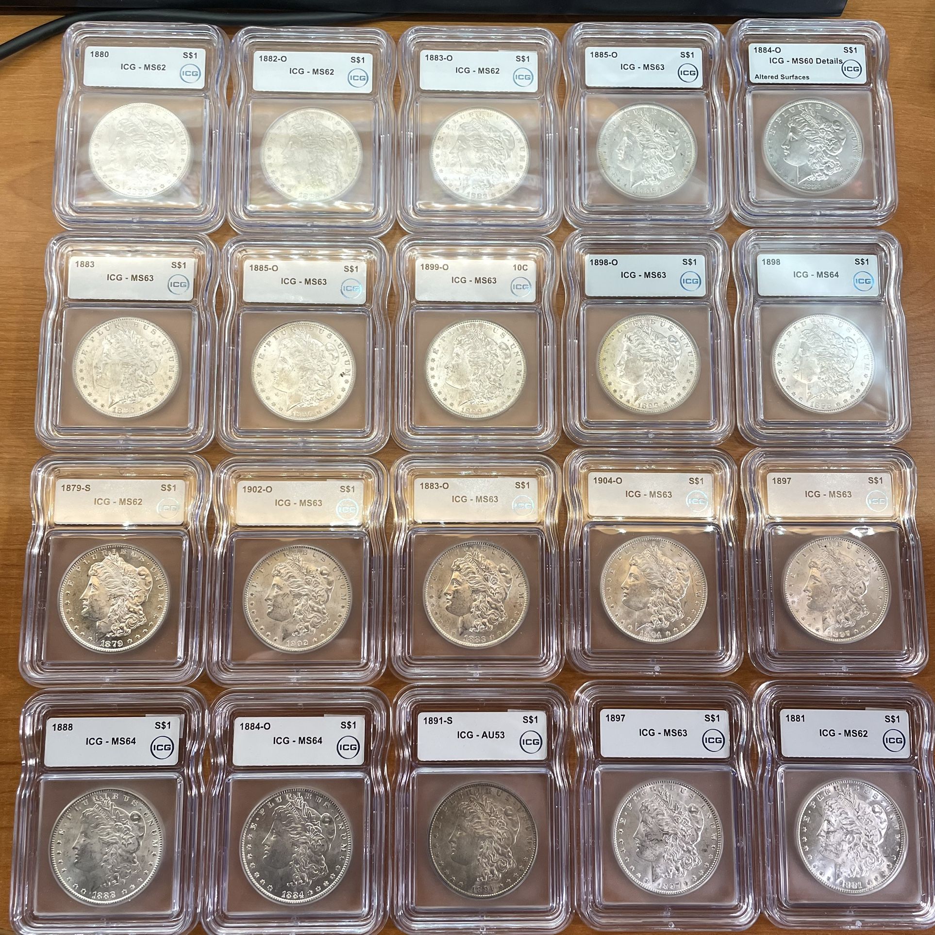 Graded Morgan Silver Dollars