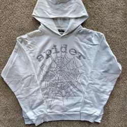 OG white Rhinestone Spider Hoodie