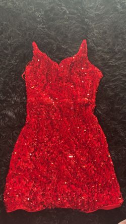 Red Sequin Mini Dress (fashion nova)