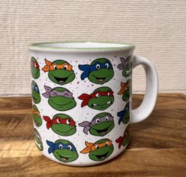 2023 Silver Buffalo TMNT Ninja Turtles Portraits Ceramic Camper 20 oz Mug