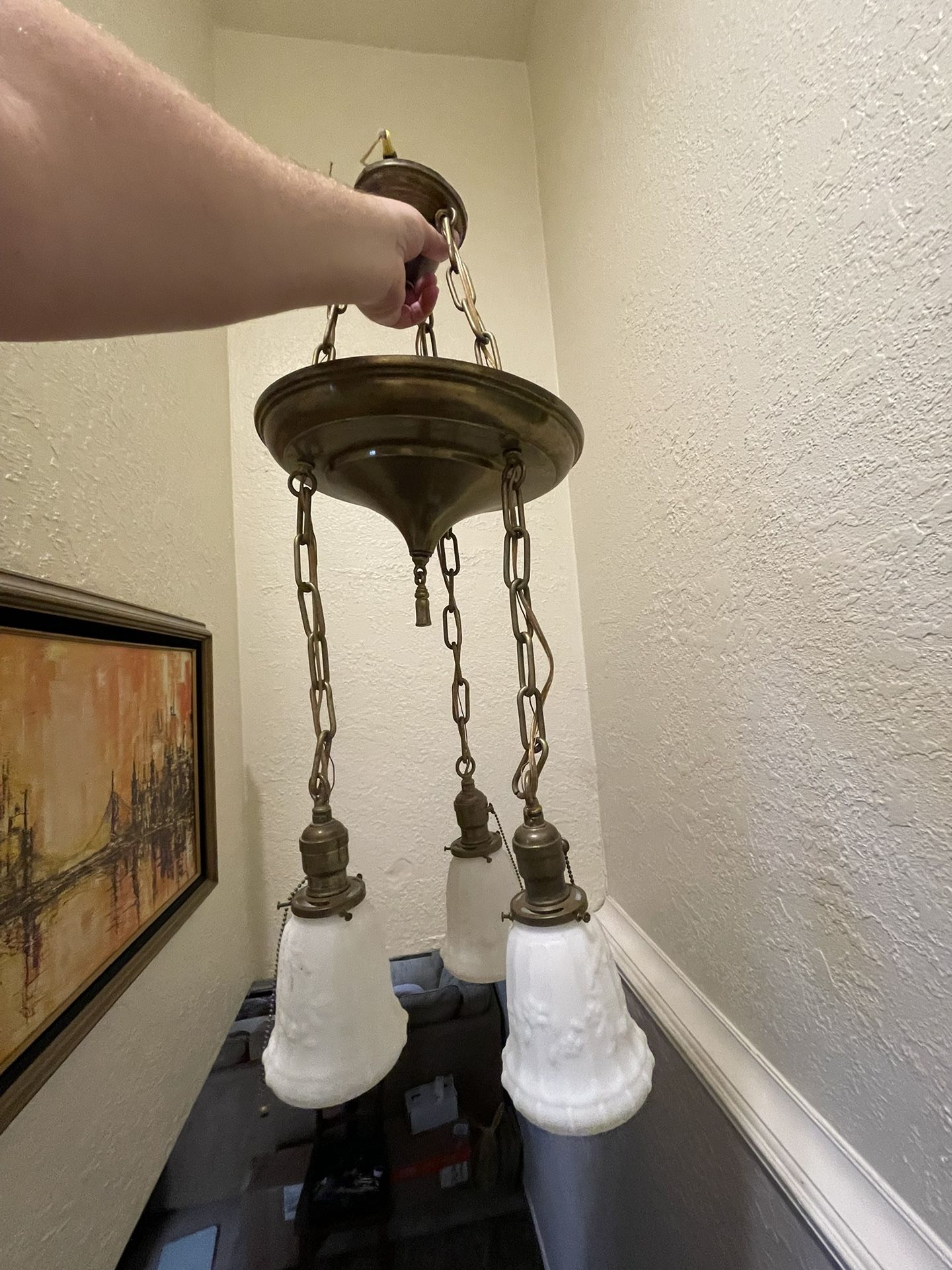 Rejuvenation 3 Light Suspended Pan Chandelier