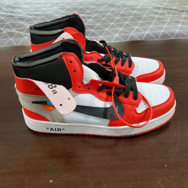 Nike Air Jordans off White Red Size 8 New Condition 