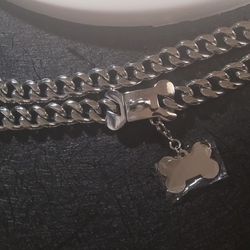 Stainless Steel Cuban Chain Dog  Necklace 