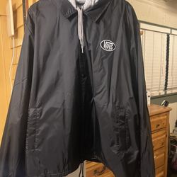 Vans Riley Black Hooded Coaches Jacket Size XL