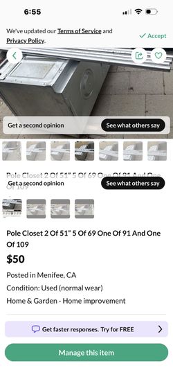 Pole Closet 2 Of 51” 5 Of 69 One Of 91 And One Of 109 