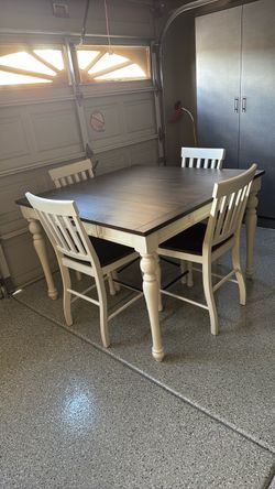 Farmhouse Counter Height Dining Table with 4 Chairs