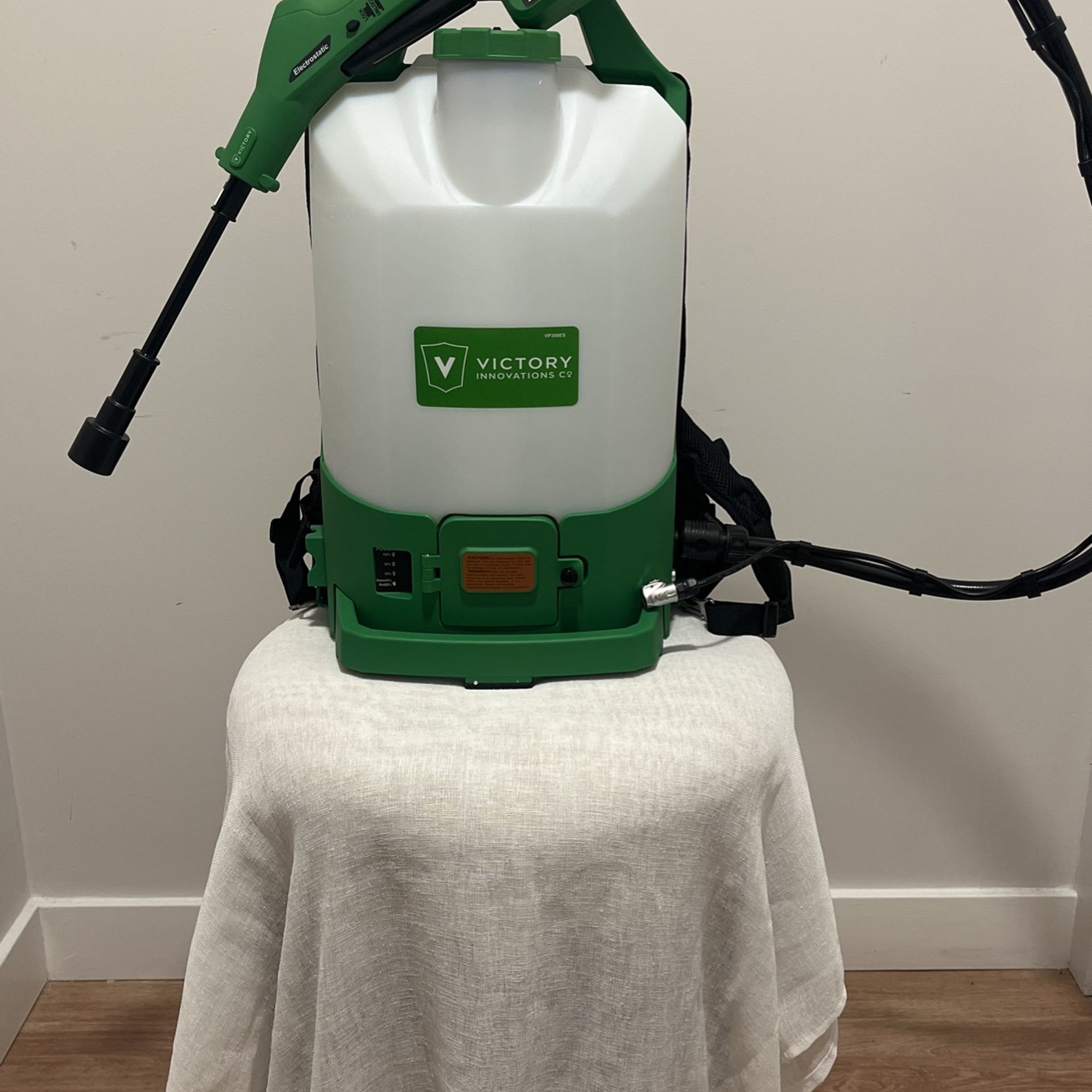 Victory Back Pack Electrostatic Sprayer and Sanitizer. Made by Grainier