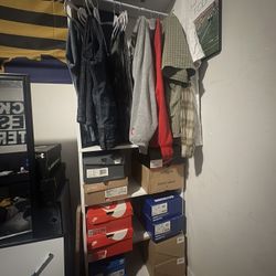 Closet Organizer with Shelves and Hanging Rod