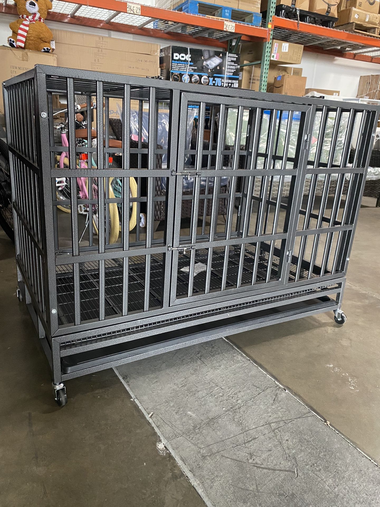 48 inch Heavy Duty Indestructible Dog Crate,2025 New Upgraded Reinforced Baseplate for Large Dogs,XL Dog Crate for High Anxiety Dogs/Max Load Capacity