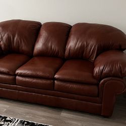 New Leather Brown Couch